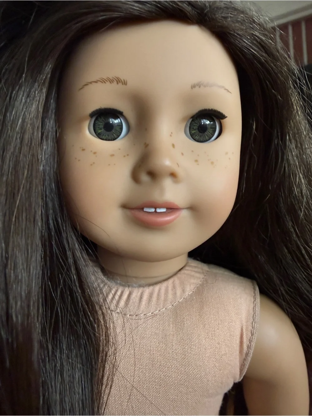 American Girl doll with freckles